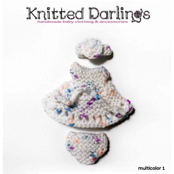  Handmade knitted 3 piece set for mini baby 4,5"- 5" by Knitted Darlings #52